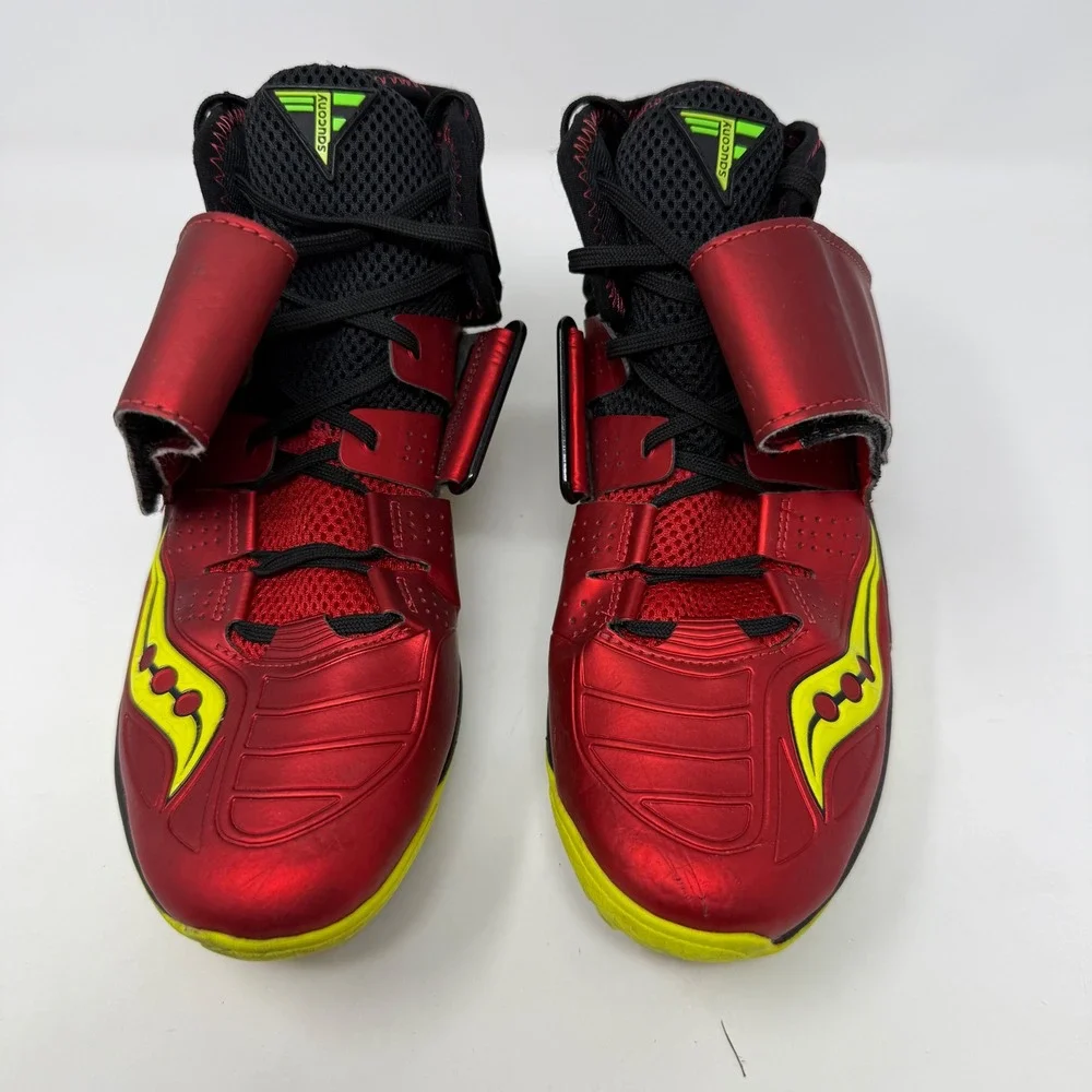 Saucony Lanzar Jav 2 Men 8 Red Citron Javelin Track Field Spikes S29038-1